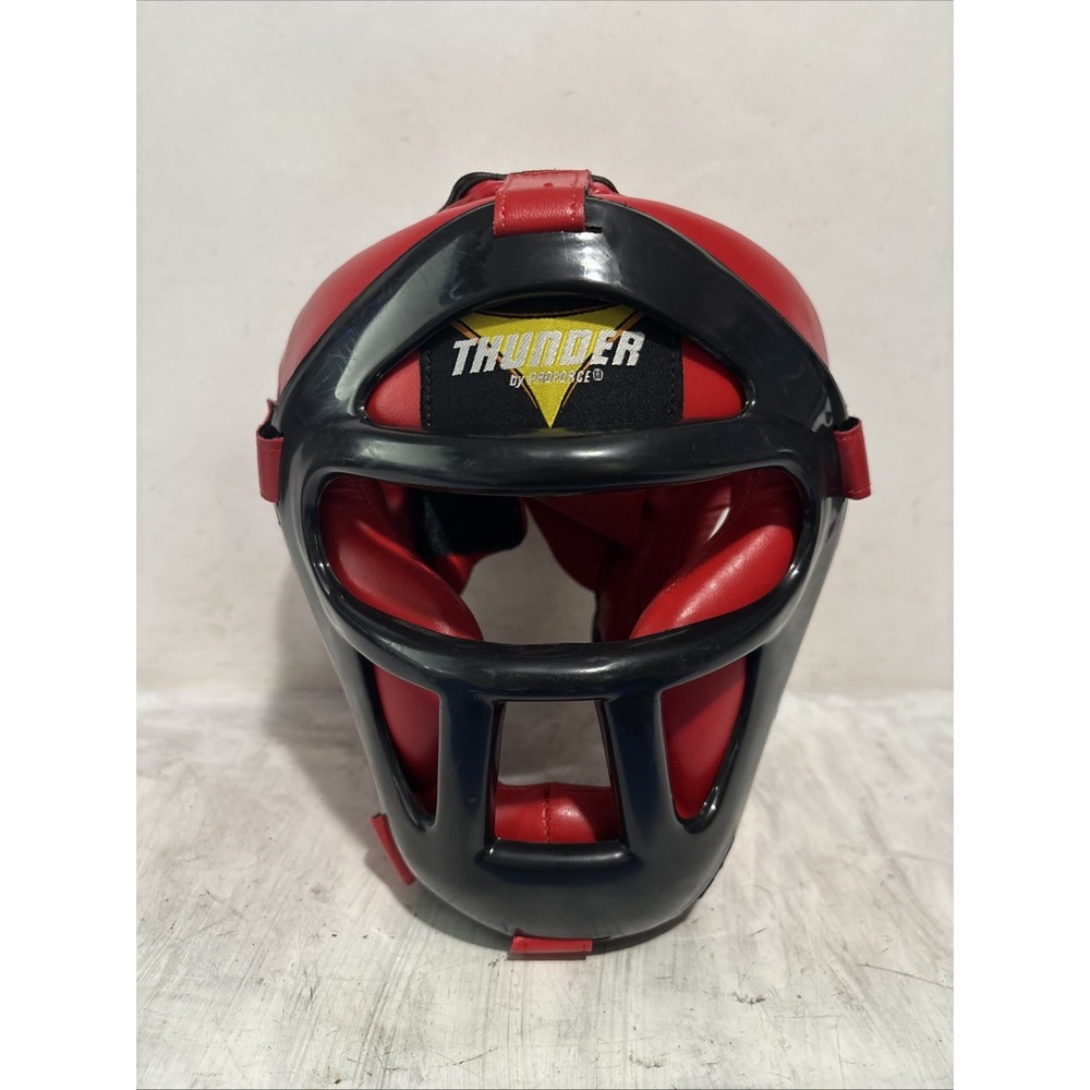 ProForce Thunder Red Vinyl Head Guard Face Shield Boxing MMA S/M 84053